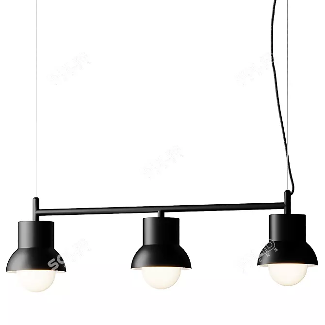 Contemporary Down Long Pendant Lamp 3D model image 2