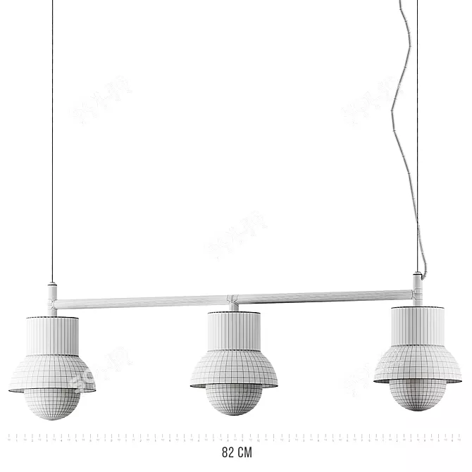 Contemporary Down Long Pendant Lamp 3D model image 5