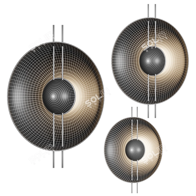 Sleek Leo-G Ombre Wall Lamps 3D model image 3