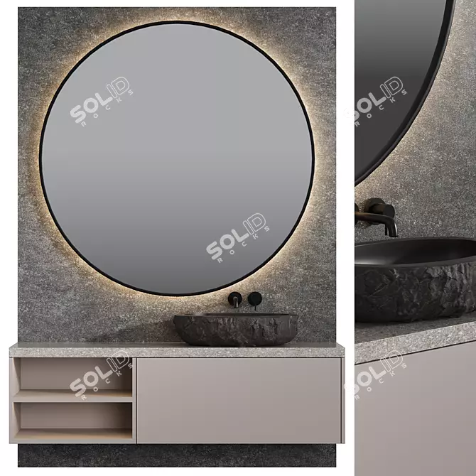 Geometric Bathroom Sink Design 3D model image 1