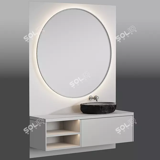 Geometric Bathroom Sink Design 3D model image 4