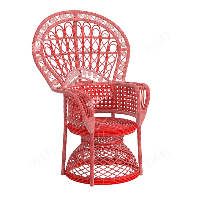 Elegant Nassor Peacock Chair 3D model image 2