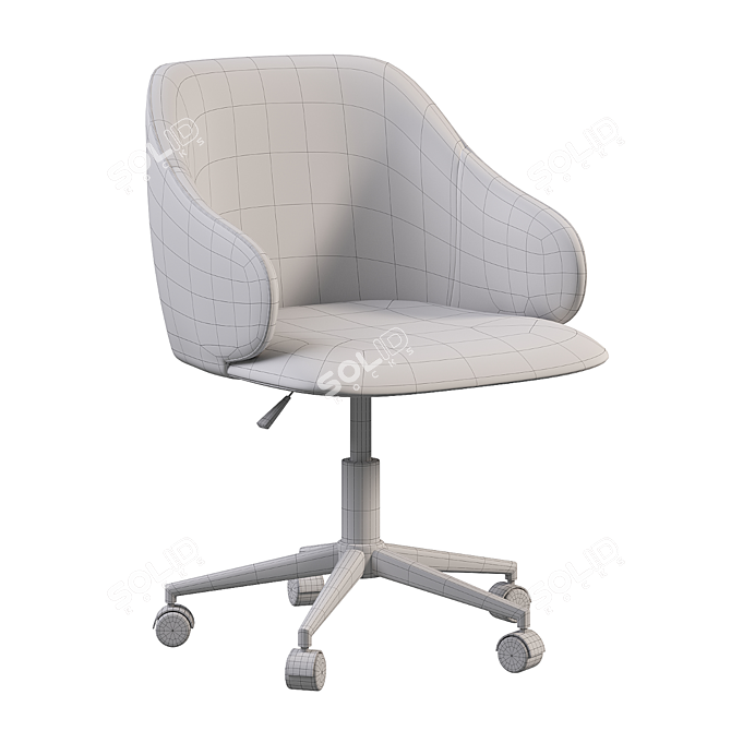 Ergonomic Light Grey Office Chair 3D model image 3