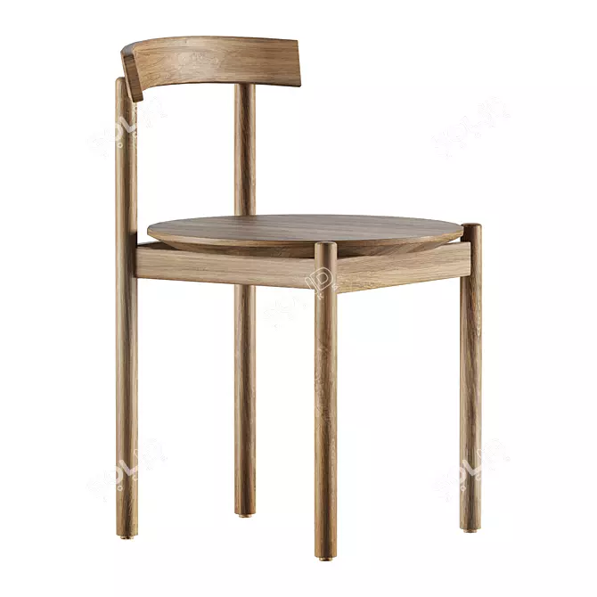 Modern Comfort Comma Side Chair 3D model image 4