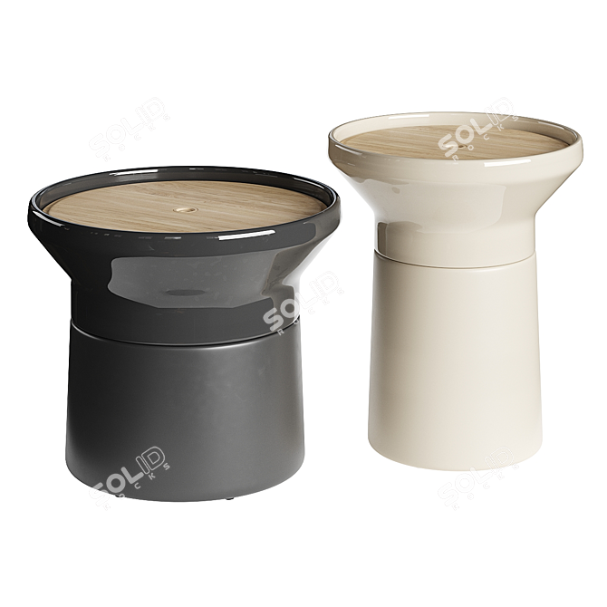 Coso Ceramic Coffee Tables - Indulge in Earthy Elegance 3D model image 1