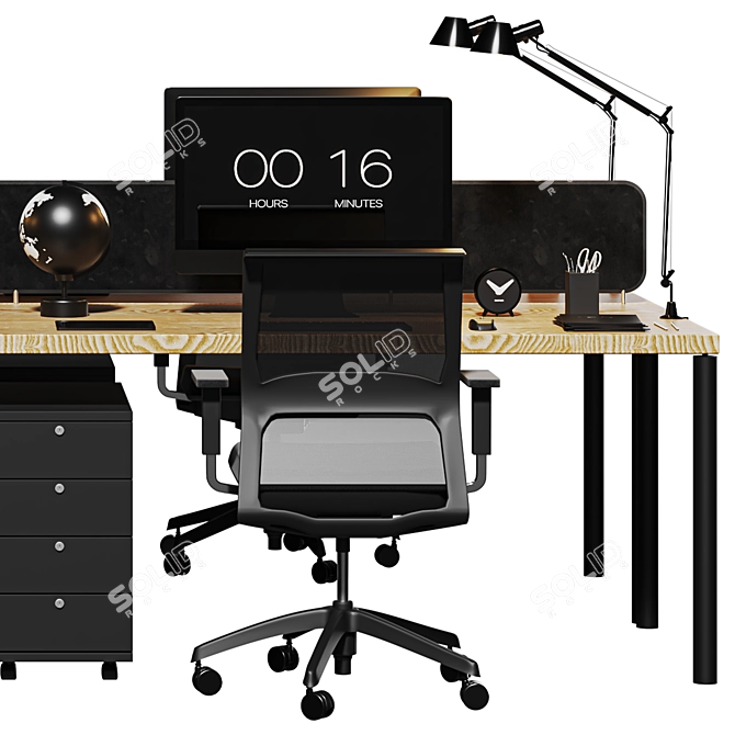 Optimized High Detail Office Set 3D model image 3