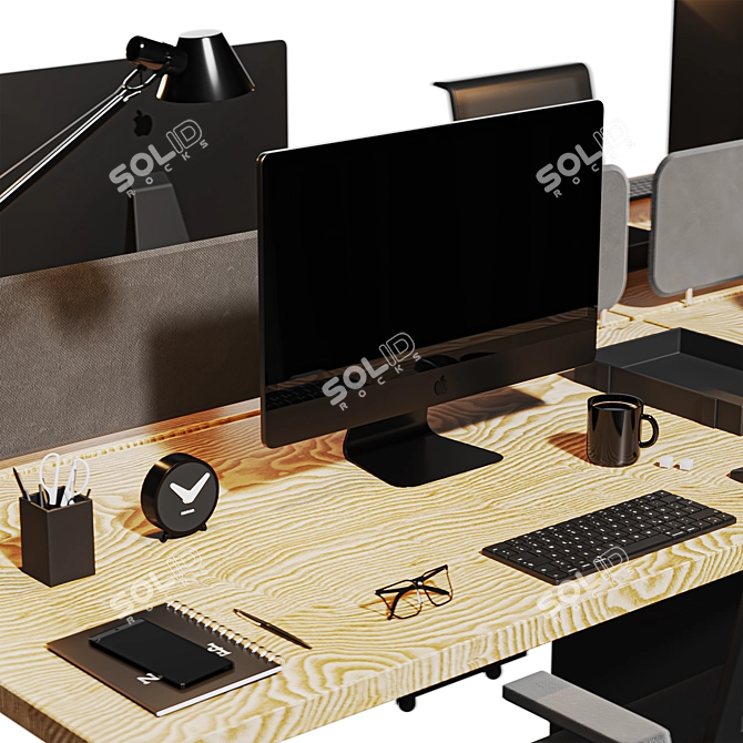 Optimized High Detail Office Set 3D model image 4