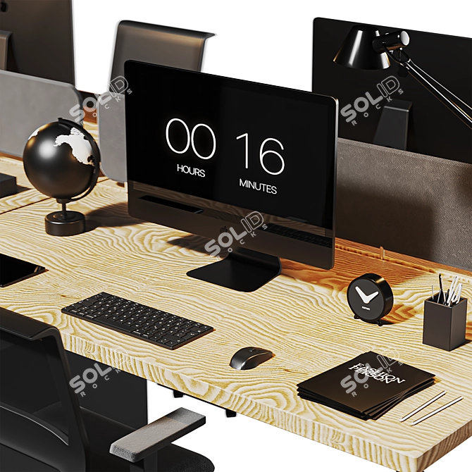 Optimized High Detail Office Set 3D model image 5