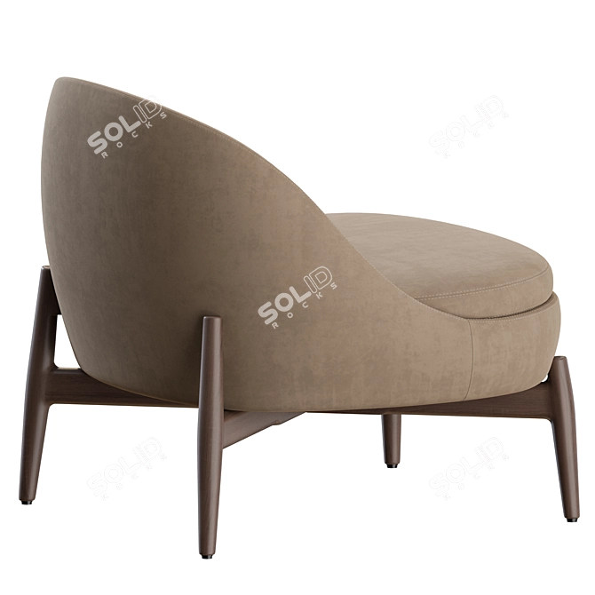 Elegant Sendai Wood Armchair by Minotti 3D model image 6