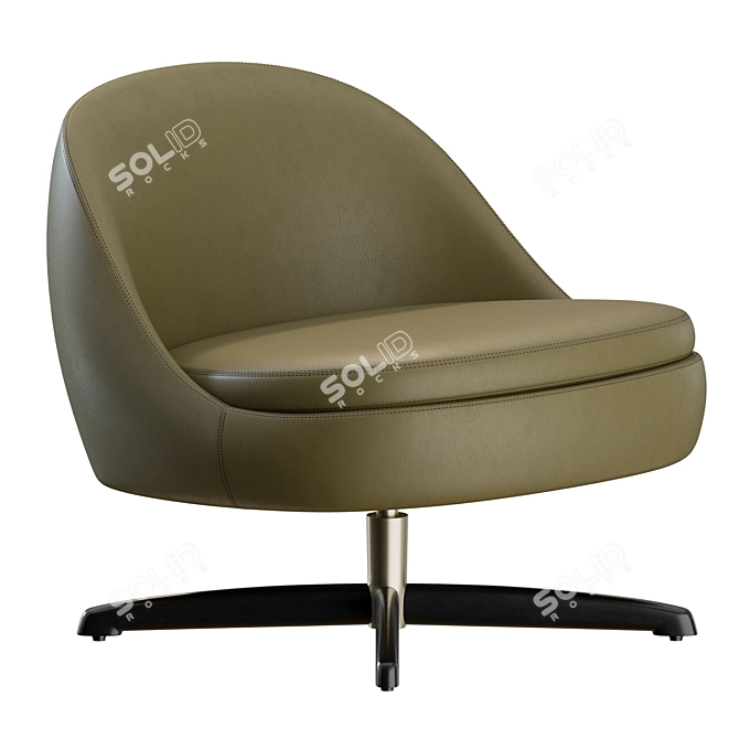 Modern Sendai Armchair: Metal Legs 3D model image 3