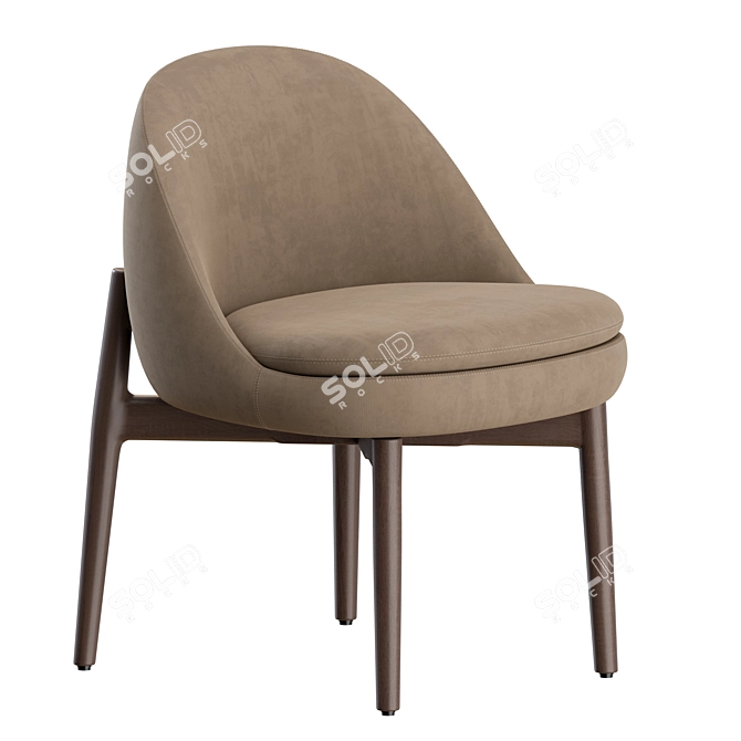 Minotti Sendai Wood Armchair 3Ds 3D model image 1