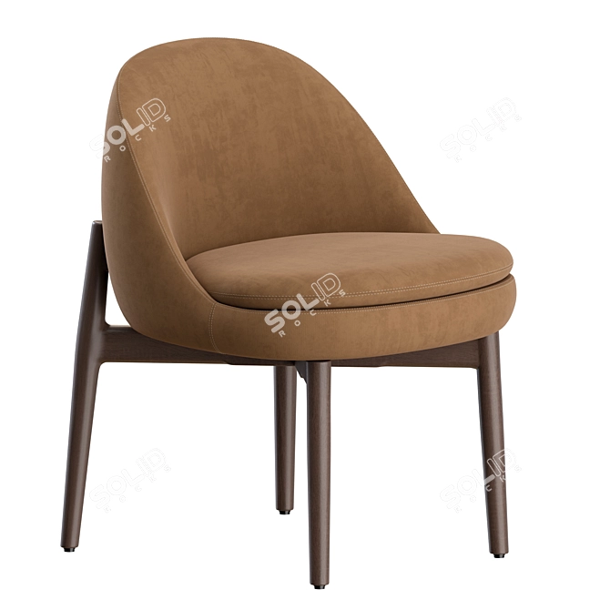 Minotti Sendai Wood Armchair 3Ds 3D model image 2