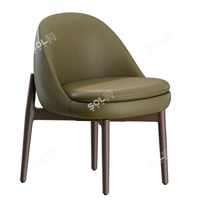 Minotti Sendai Wood Armchair 3Ds 3D model image 3