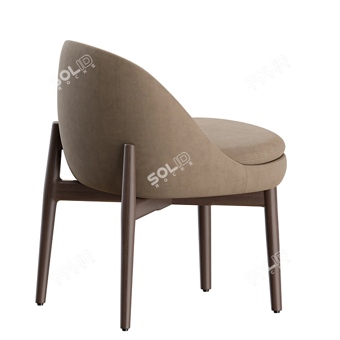 Minotti Sendai Wood Armchair 3Ds 3D model image 7