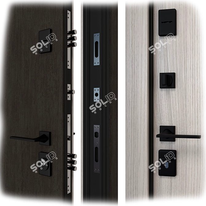 Rodos F-100 Metal Entry Door 3D model image 2