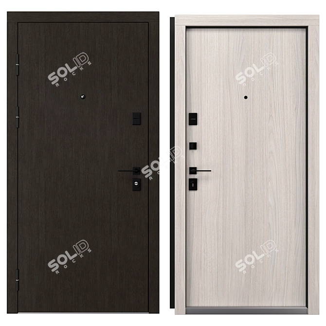 Rodos F-100 Metal Entry Door 3D model image 3