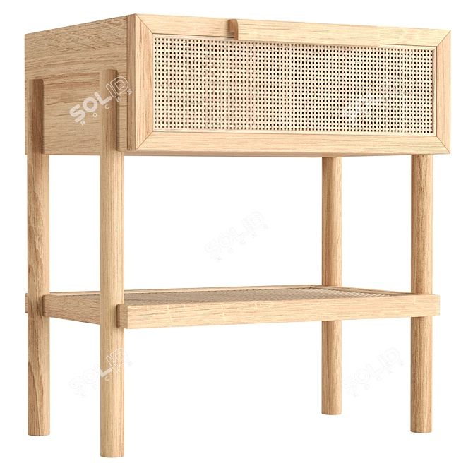 Manon Side Table Natural Wood 3D model image 1