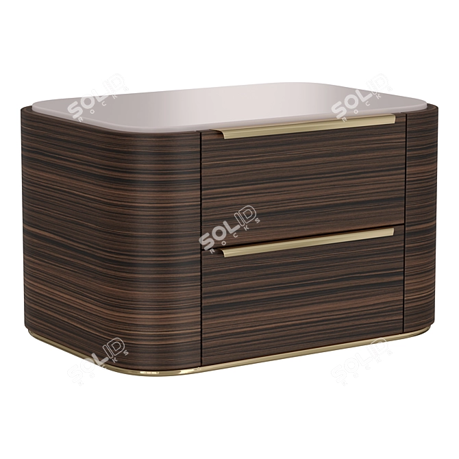 Eco-Friendly Bamboo Bedside Table 3D model image 1