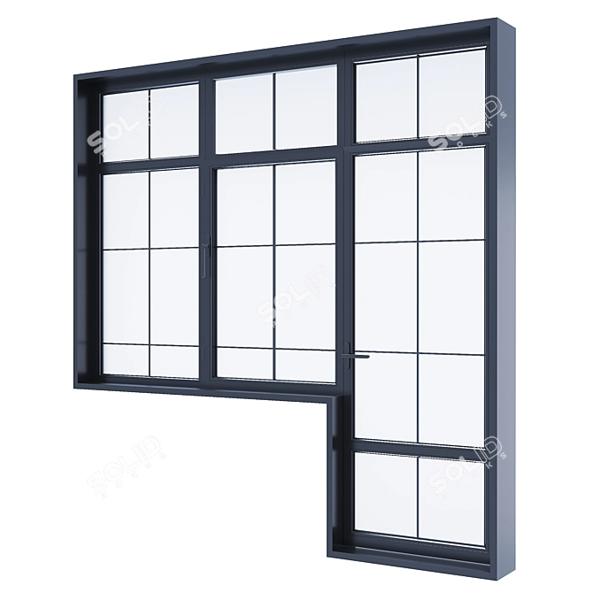 Modern Window with Blinds 3D model image 11