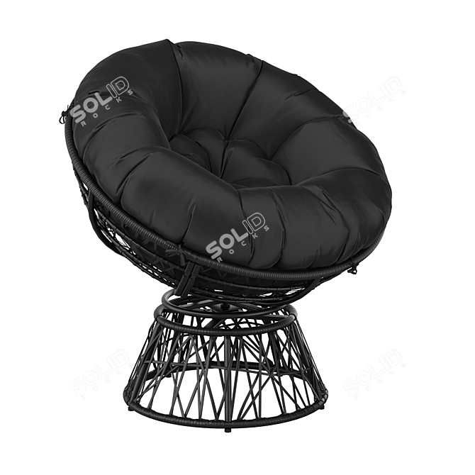 Black Spinning Patio Chair 3D model image 1