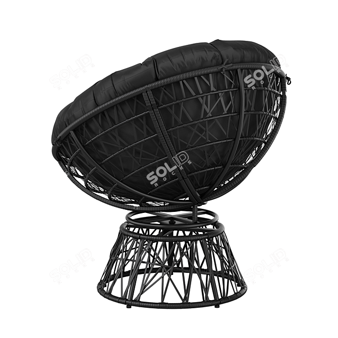 Black Spinning Patio Chair 3D model image 3