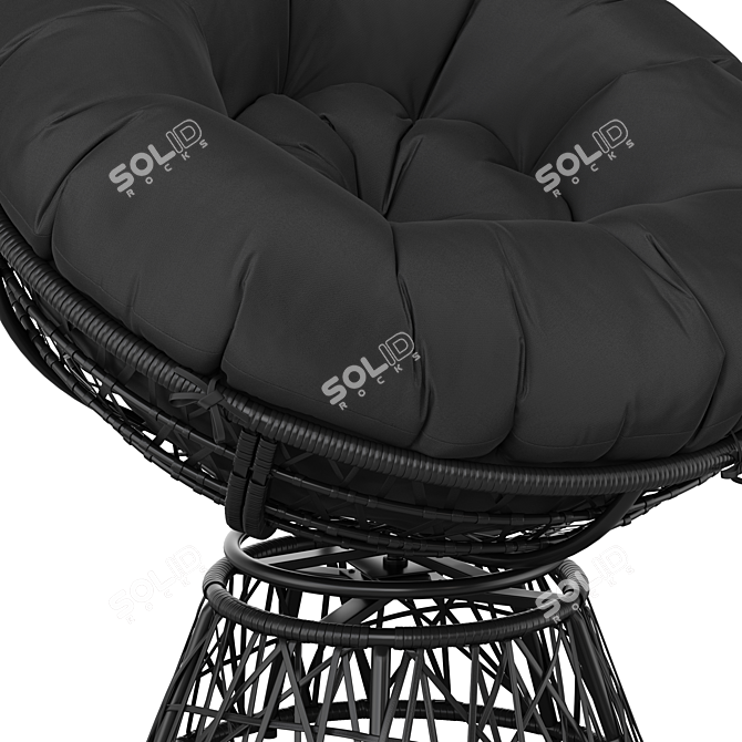 Black Spinning Patio Chair 3D model image 4