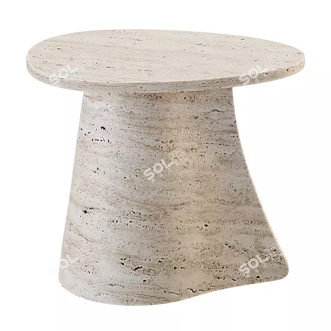 Travertino Side Table by Ralph Pucci 3D model image 2