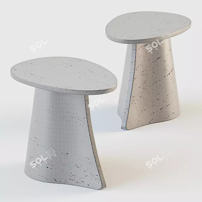 Travertino Side Table by Ralph Pucci 3D model image 3