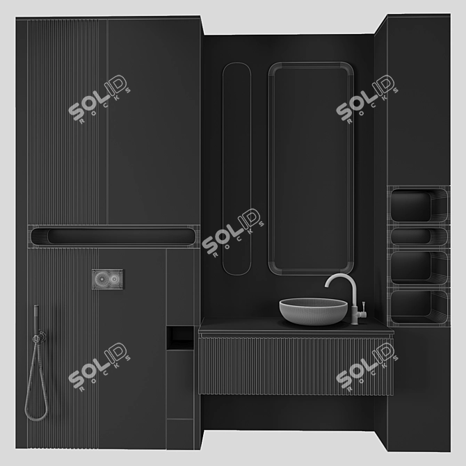 Modern Bathroom Vanity Set 3D model image 4