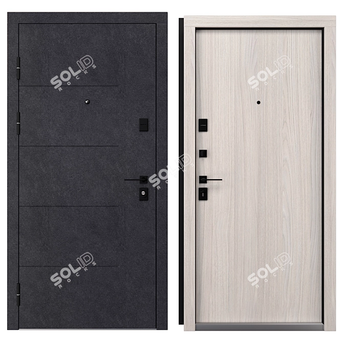 Rodos F-101 Metal Door, 900x2050mm 3D model image 3