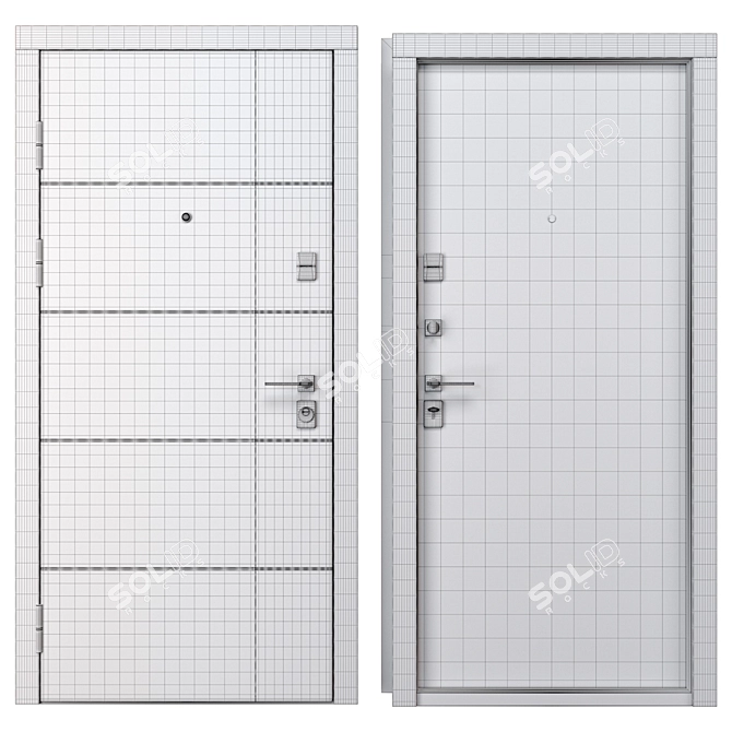 Rodos F-101 Metal Door, 900x2050mm 3D model image 4