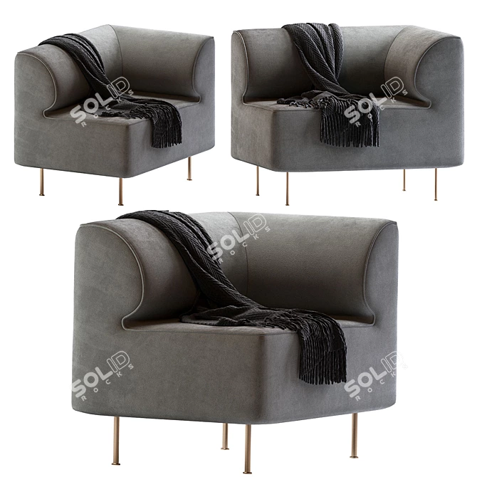 Streamline Eave Dining Armchair 3D model image 4