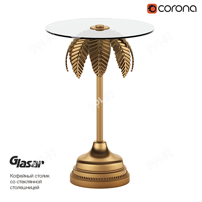 Golden Palm Coffee Table 3D model image 1