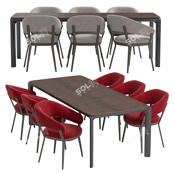 Sleek Ray Chair HOMEY Table 3D model image 4
