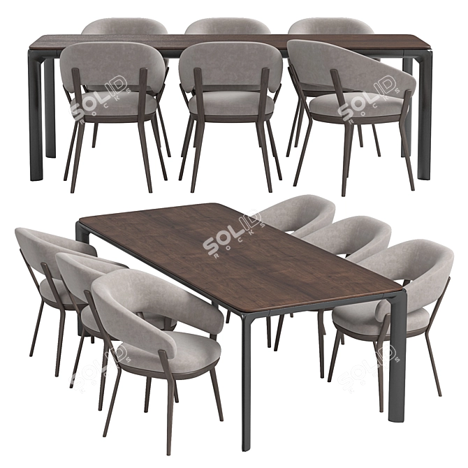 Sleek Ray Chair HOMEY Table 3D model image 5
