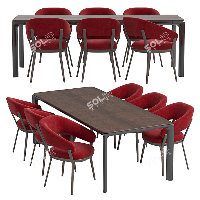 Sleek Ray Chair HOMEY Table 3D model image 6