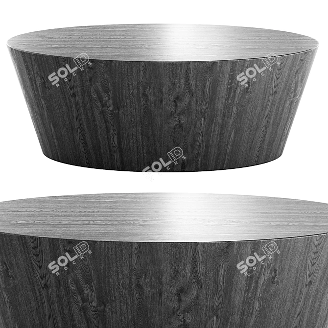 Sunpan Oval Wood Table Set 3D model image 2