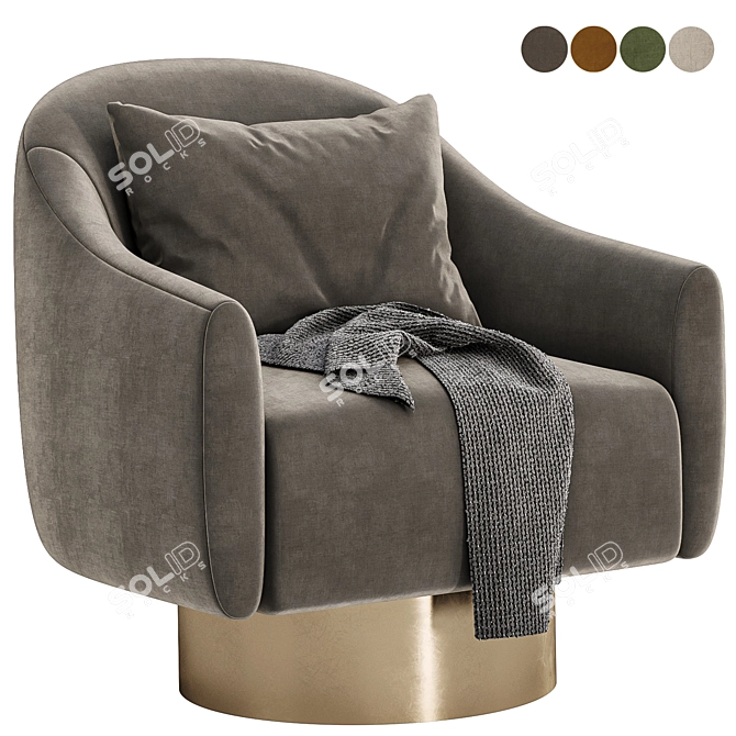 Laskasas Donald Armchair, Color Variety 3D model image 4