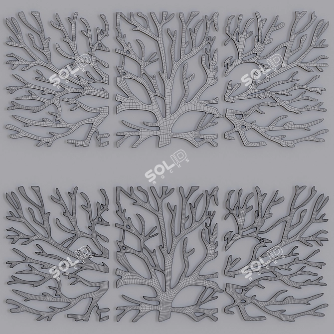 Classic Tree Decorative Panel 3D model image 2