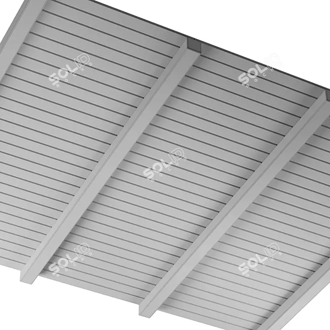 Straight Unwrap Wooden Ceiling, Деревянный потолок 3D model image 4