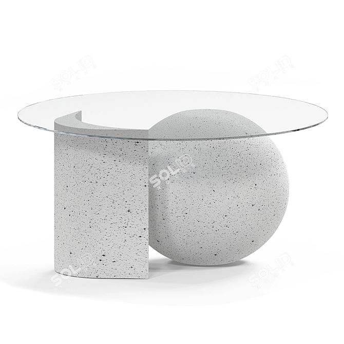 Italian Sphere Glass Coffee Table 3D model image 1