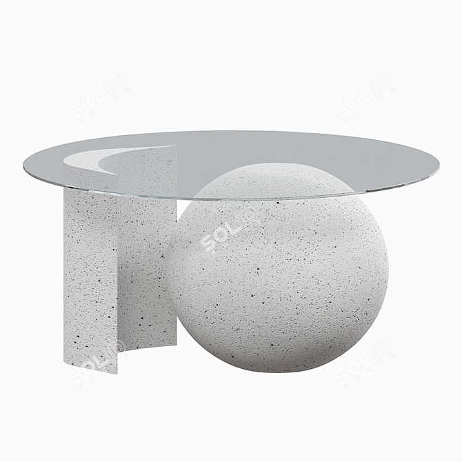 Italian Sphere Glass Coffee Table 3D model image 2