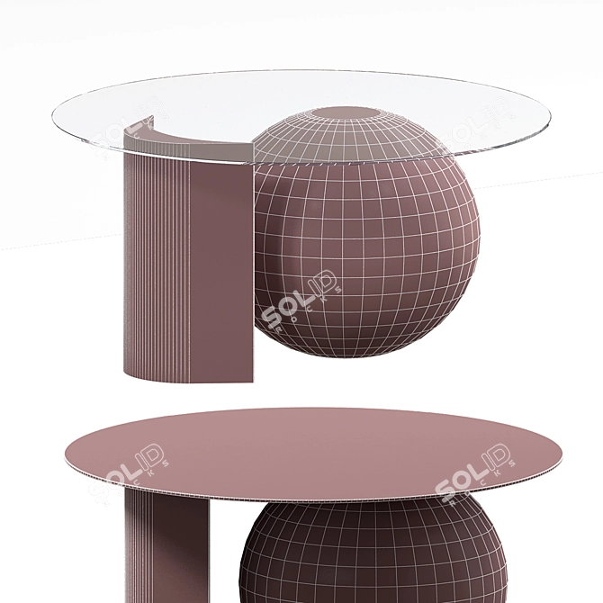 Italian Sphere Glass Coffee Table 3D model image 3