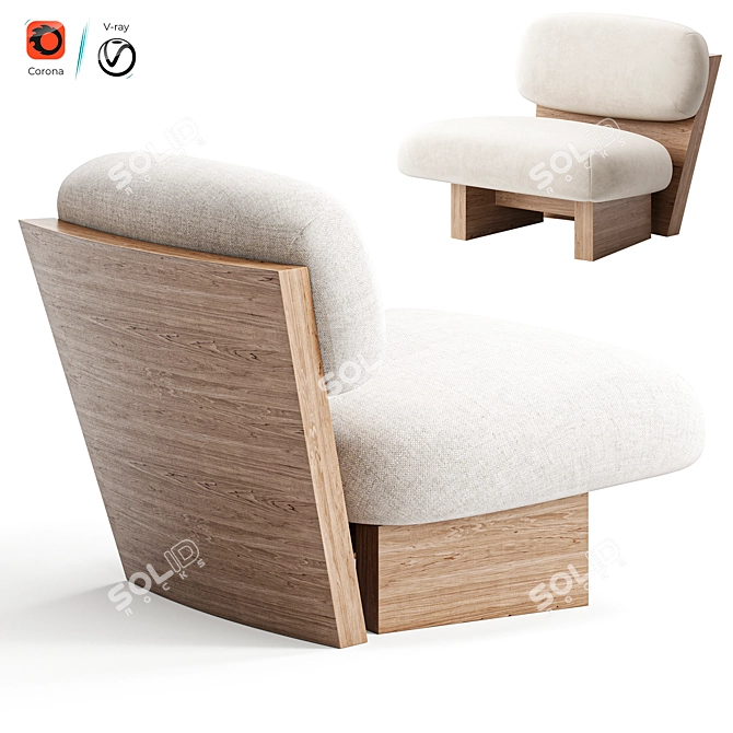 Modern Design Jia Chair Furniture 3D model image 3