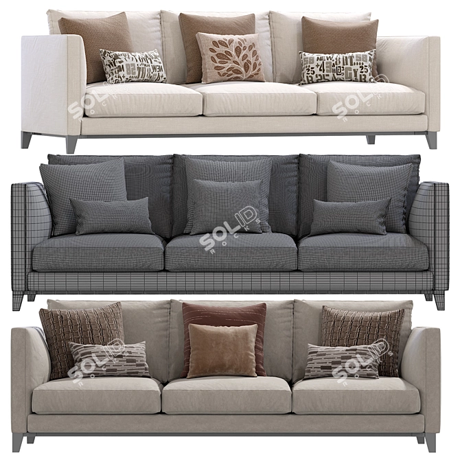 Contemporary Minotti Andersen Sofa Model 3D model image 4