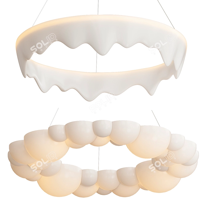 Modern Chic Chandelier Duo 3D model image 1