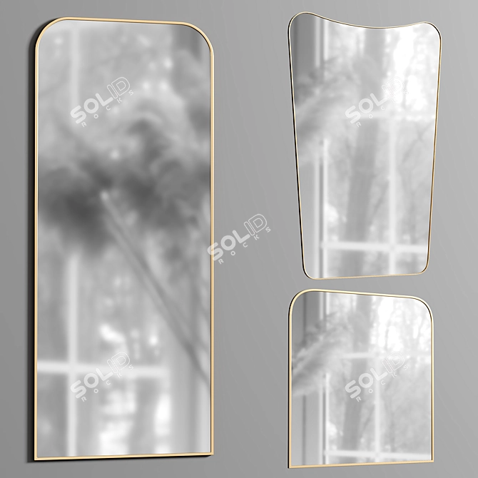 Elegant Contemporary Wall Mirrors 3D model image 1