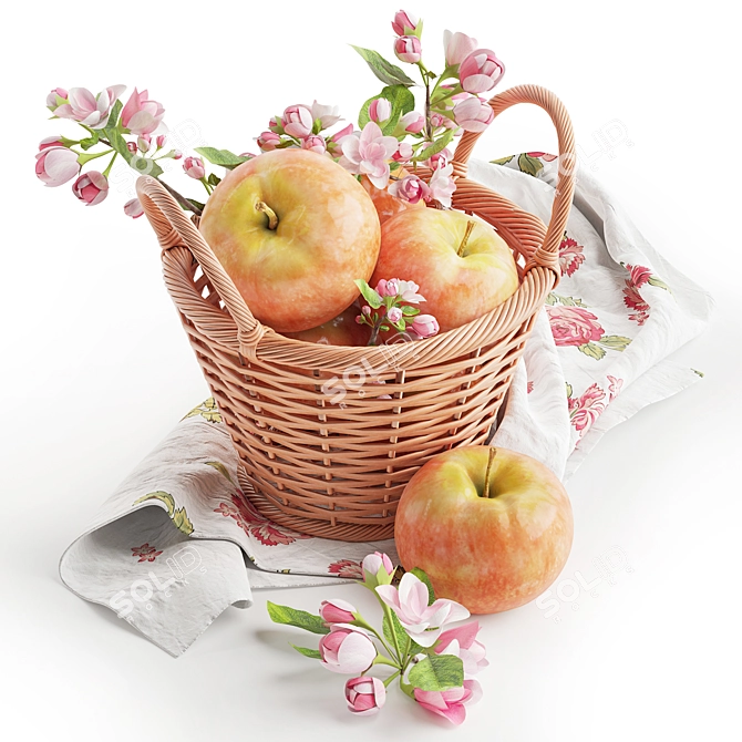 Fruitful Baskets: Corona Rendered Display 3D model image 1