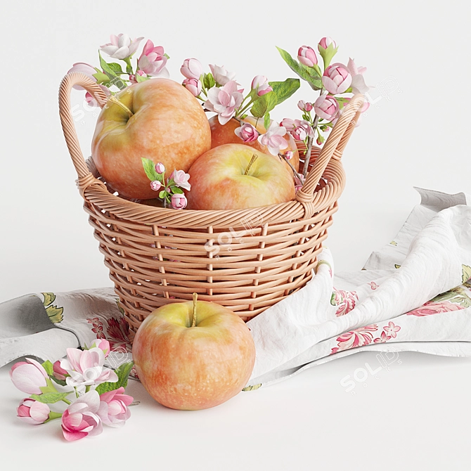 Fruitful Baskets: Corona Rendered Display 3D model image 2