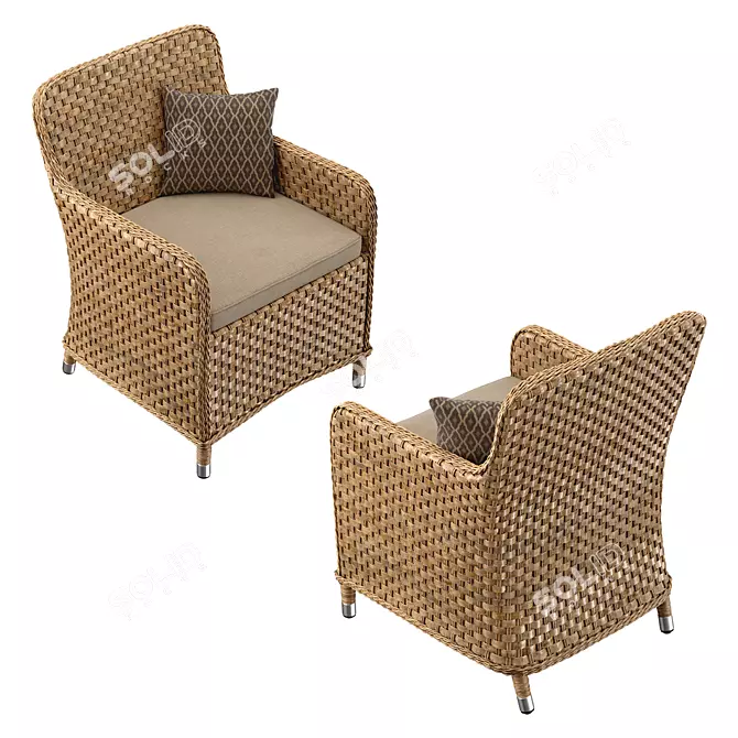 Modern Upholstered Chair for Home 3D model image 3